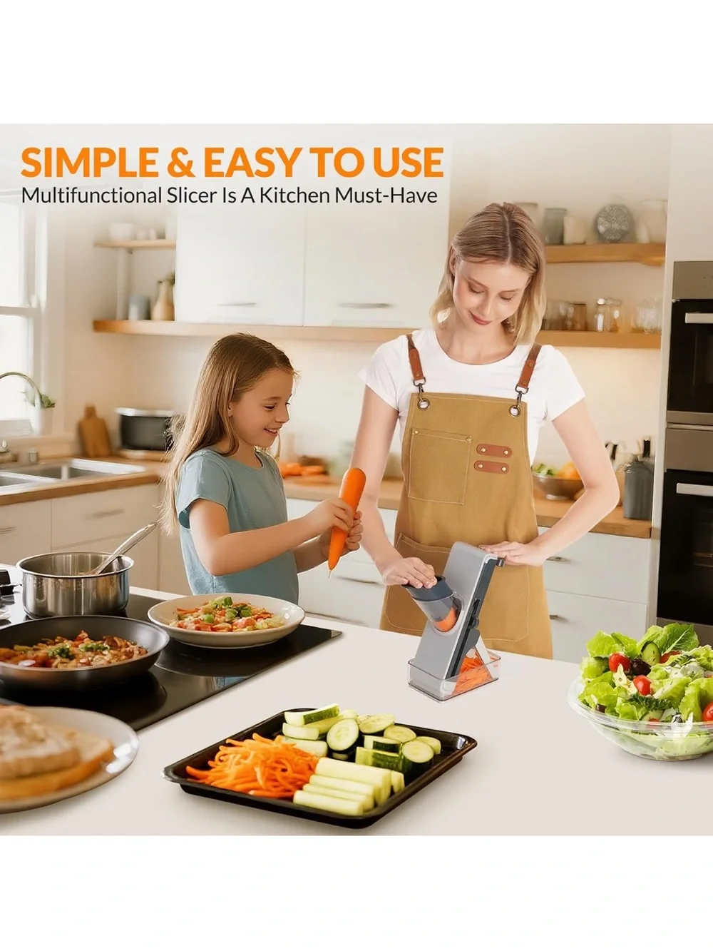 Safe mandoline slicer for kitchen